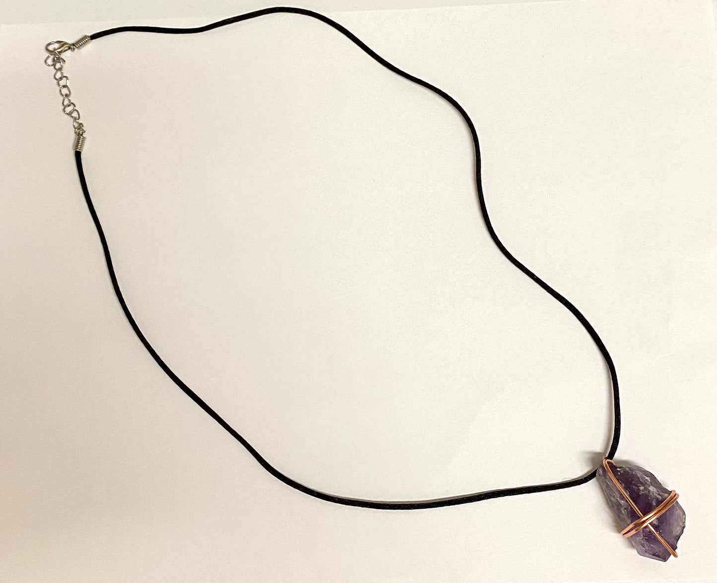 AMETHYST WIRE WRAPPED NECKLACE (Free shipping)
