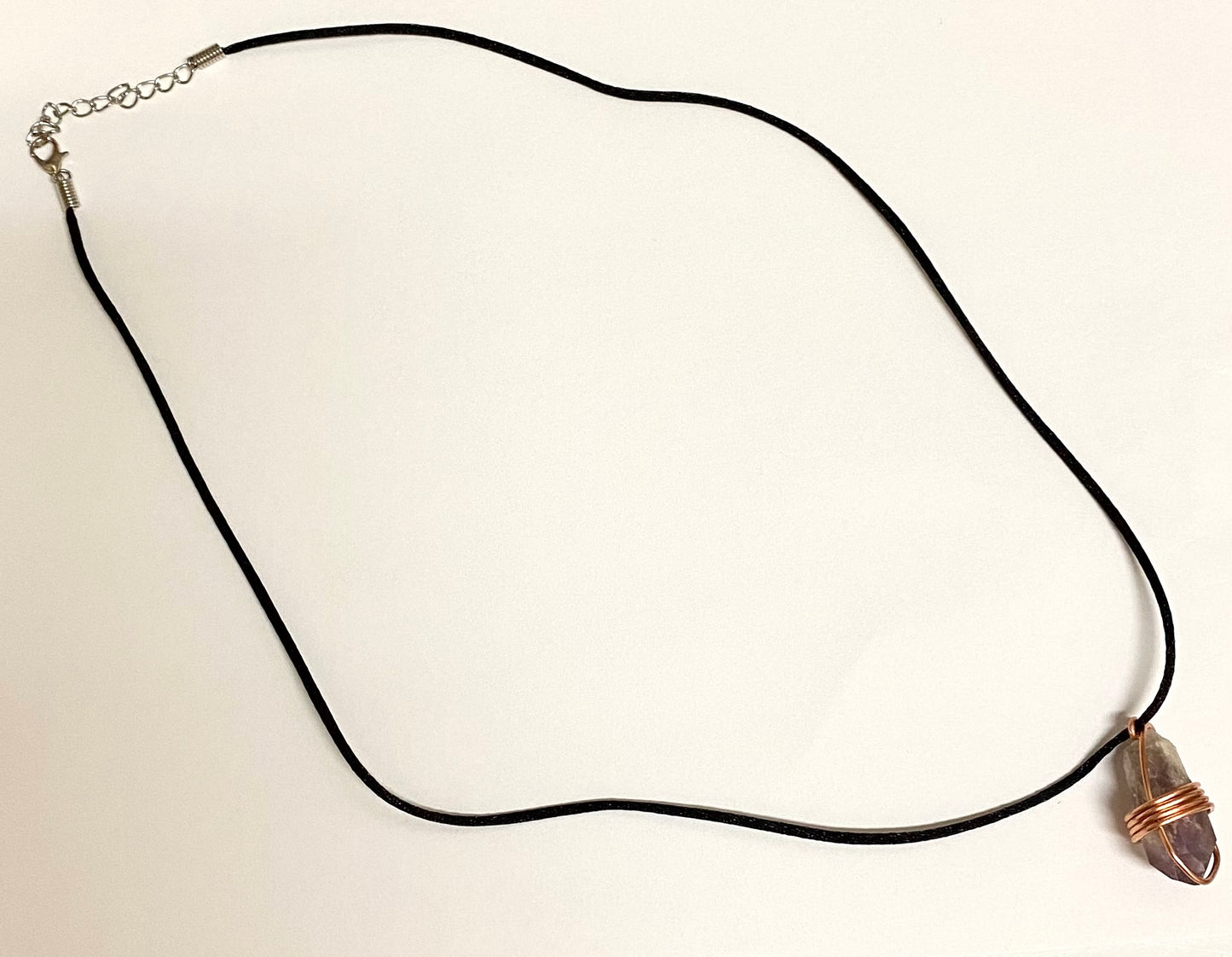 AMETHYST WIRE WRAPPED NECKLACE (Free shipping)